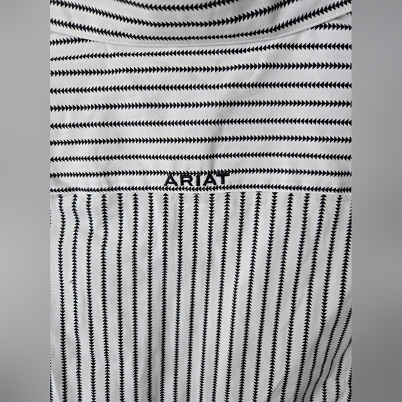 Ariat Women’s Roper Button-Up Shirt – Black & White Stripe - Picture 13 of 13